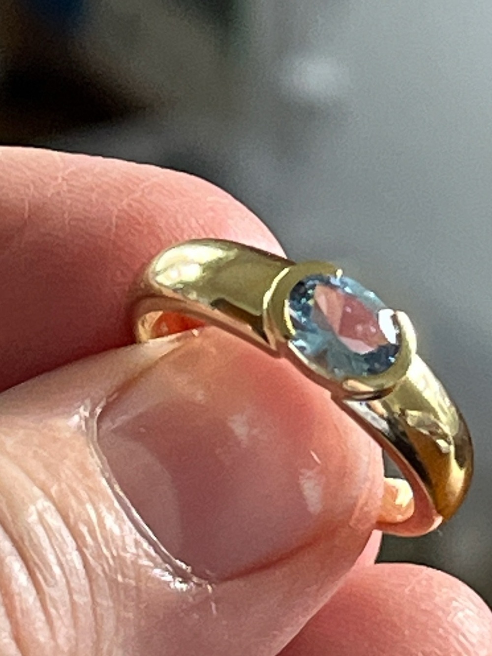 Aquamarine ring 18k vermeil over 925 sterling. Beautiful, never worn